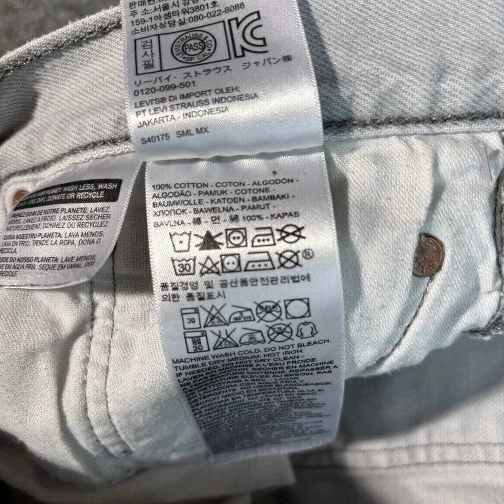 Levi's 501 Jeans Mens 42x32 (Fits 39x29) Light Wash Gray Streetwear Skater‎ Work